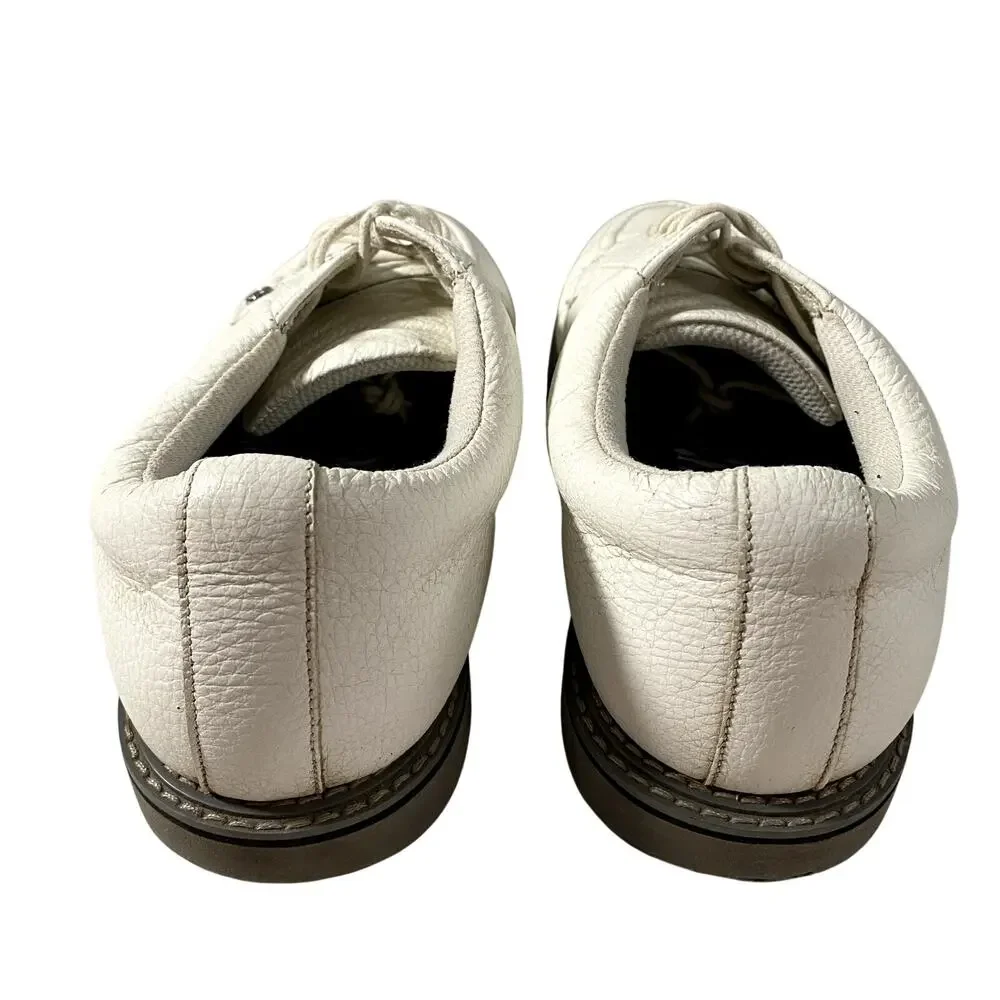 G/Fore GFORE Snow White Pebble Leather Split Toe Golf Shoes Mens Size 10.5